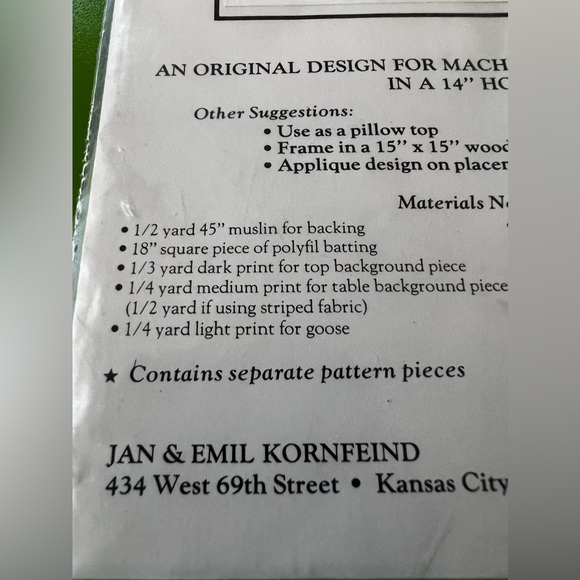 70s CRAFT PATTERN COUNTRY GOOSE vintage new old stock embroidery hoop wall art - Picture 3 of 4